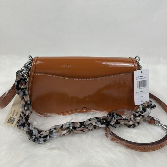 COACH Mini Wavy Dinky Bag In Crinkle Patent Coachtopia Leather Crossbody Amber - Picture 5 of 12